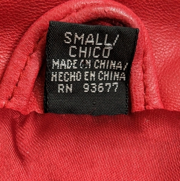 Jacqueline Ferrar Leather Full Zipper Front Red Coat Size Small GUC - Picture 6 of 6